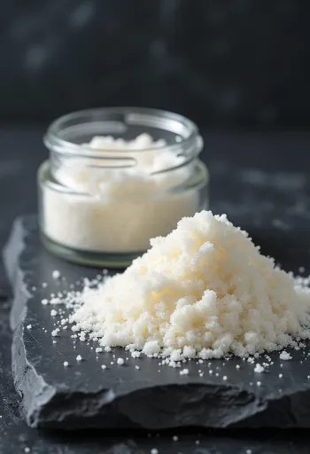 Pó de ágar-ágar em pequena taça com colher de pau, fundo claro