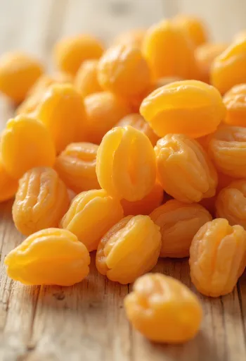 Alperce seco em taça de cerâmica com alperces frescos e mel