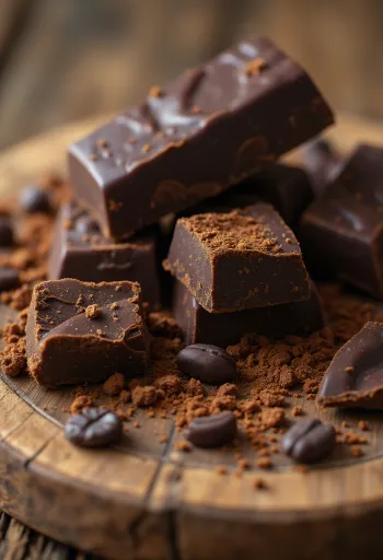 Ingredientes de chocolate: derretido, tablete, cacau em pó e raspas