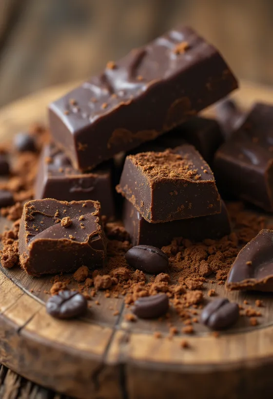 Ingredientes de chocolate: derretido, tablete, cacau em pó e raspas