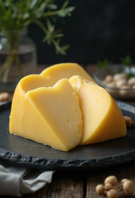 Queijo Edam fatiado em taça de cerâmica branca