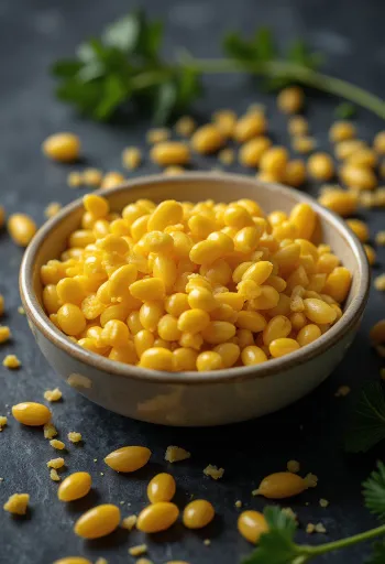 Grãos de painço comum dourados e texturados