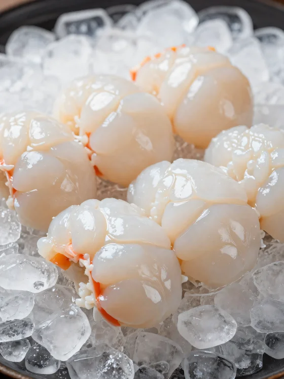 Lavagante fresco em tábua de madeira rústica com limão e especiarias