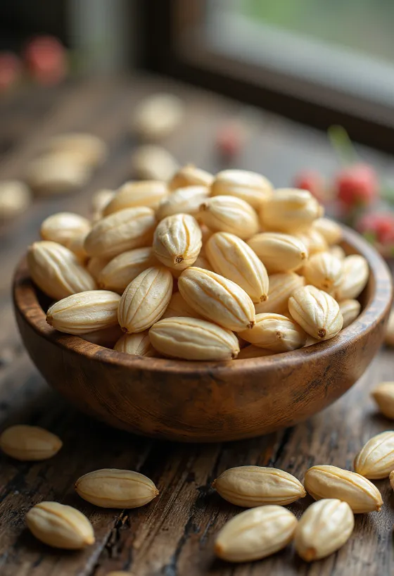 Grãos de Lágrimas-de-Job secos com textura perlada