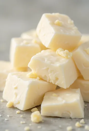 Manteiga de cacau como ingrediente: em pedaços, ralada e derretida em ambiente de cozinha