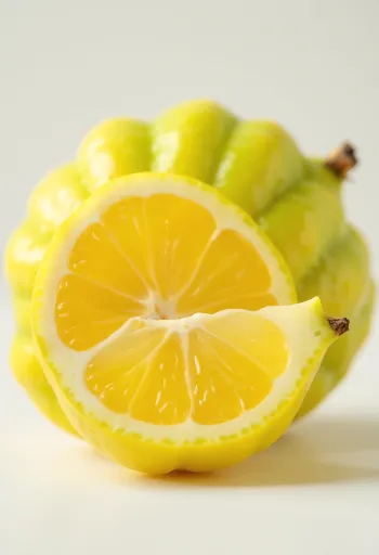 Carambola inteira e fatiada em forma de estrela, sobre superfície de madeira