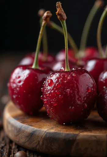 Cerejas de café maduras abertas e inteiras numa taça