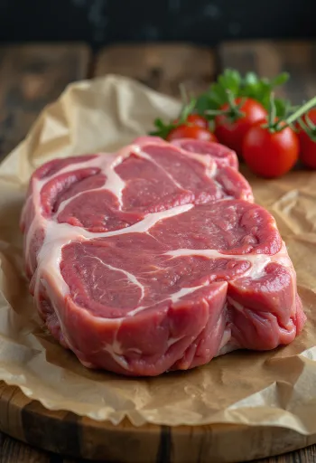 Pedaços de carne de cabra fresca com especiarias, alho e malagueta