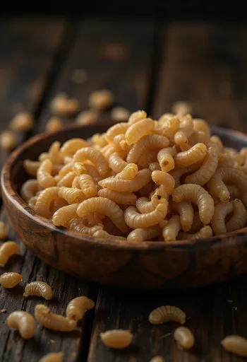 Larvas da farinha preparadas para consumo humano em prato