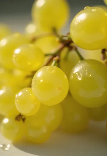 Cacho de uvas Csabagyöngye em plano aproximado, bagos sumarentos