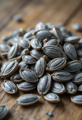 Sementes de girassol descascadas e com casca em taças