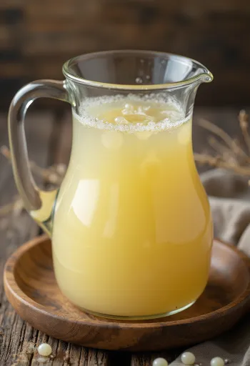 Soro de leite ácido em taça de vidro