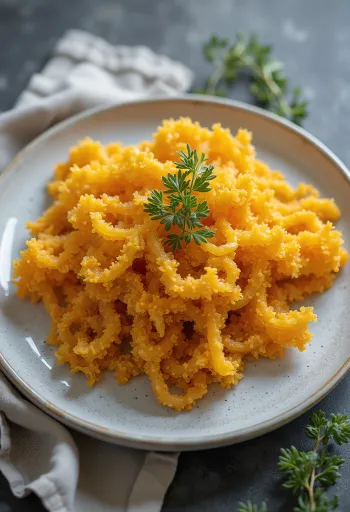 Musgo da Irlanda seco, com tons amarelados e textura ramificada.