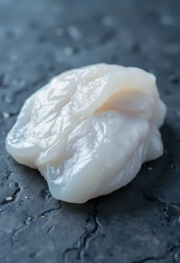 Filete de bacalhau fresco com limão, salsa e flor de sal em tábua