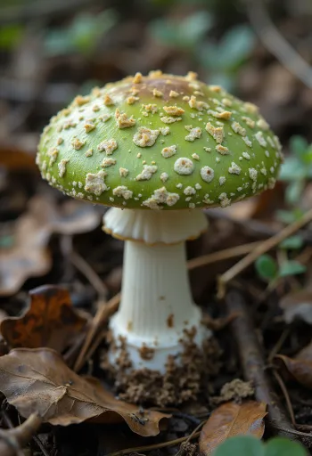 Rússula-verde fatiada e limpa em tábua de cozinha