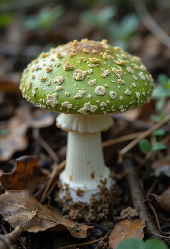 Rússula-verde fatiada e limpa em tábua de cozinha