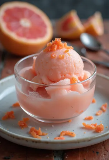 Sorbet de toranja caseiro sobremesa refrescante