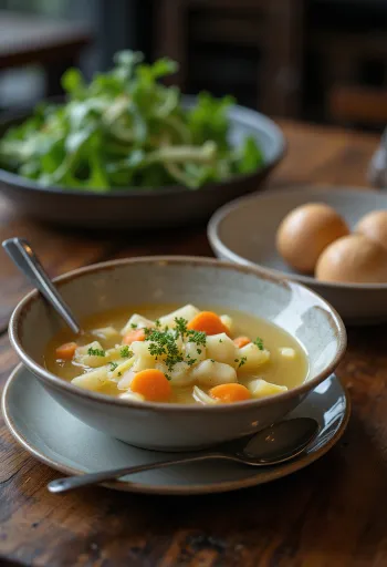 Sopa de Couve-Rábano Vegan servida