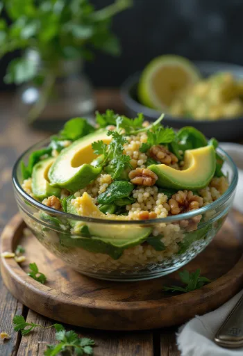 Buddha Bowl de quinoa e lima com espinafres