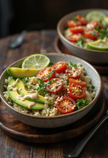 Buddha Bowl de quinoa e lima com tahini