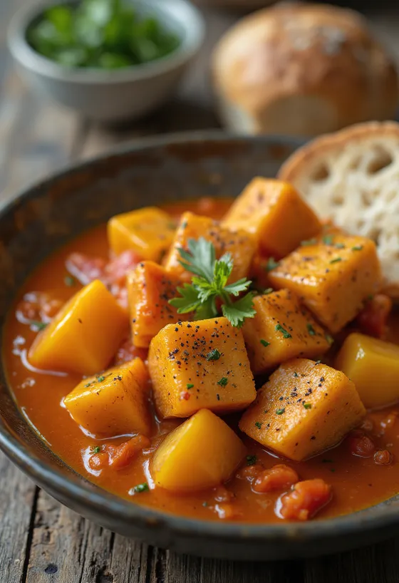 Lecsó Vegan com Tofu servido