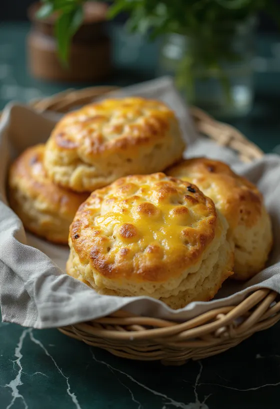 Pãezinhos de queijo estaladiços empilhados