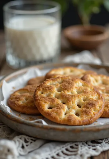Knäckebröd doce polvilhado com canela e açúcar baunilhado