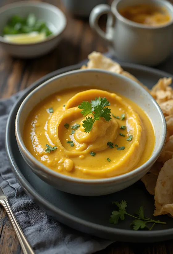 Molho de caril Korma servido com arroz