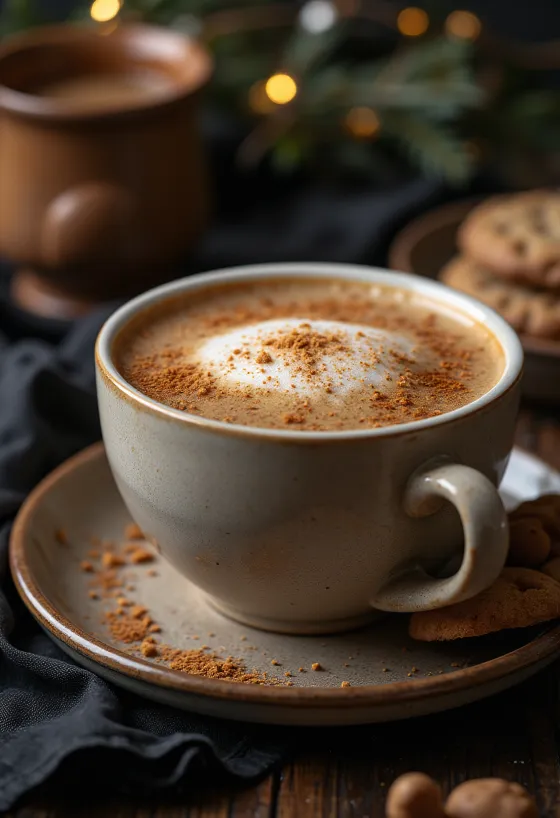 Latte de pão de especiarias servido fresco