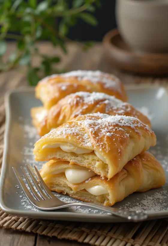 Bolo millefoglie italiano com massa folhada crocante e creme de baunilha