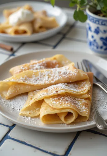 Panqueca de canela servida