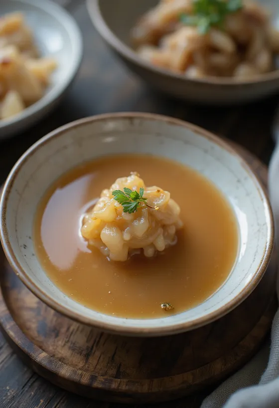 Molho miso servido com vegetais grelhados