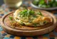 Calzone de pesto e rúcula servido