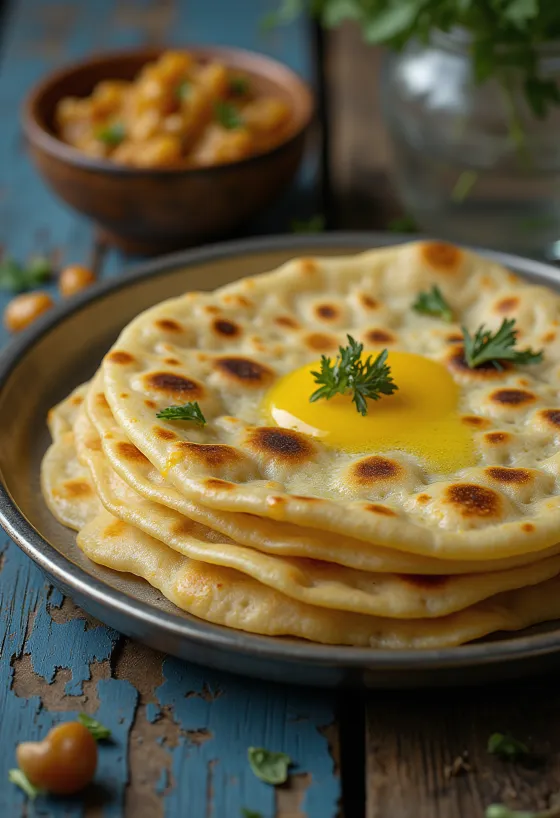 Roti servido com manteiga