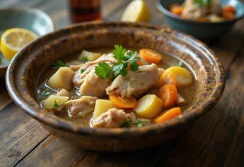 Sinigang com estufado de legumes, sopa rica de carne com legumes frescos