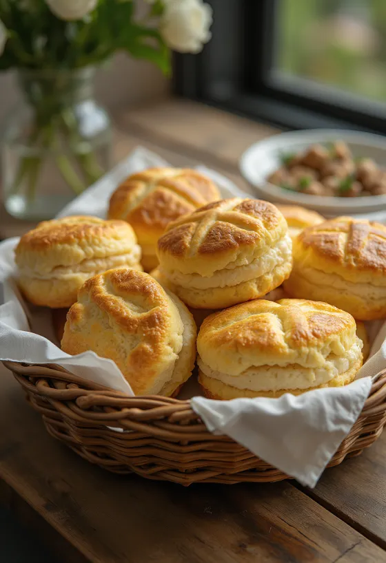 Pogácsa de queijo quark macia assada até ficar dourada, com uma camada de queijo crocante por cima