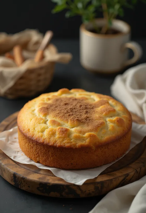Bolo de canela servido