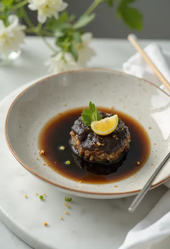 Molho Ponzu servido com sashimi