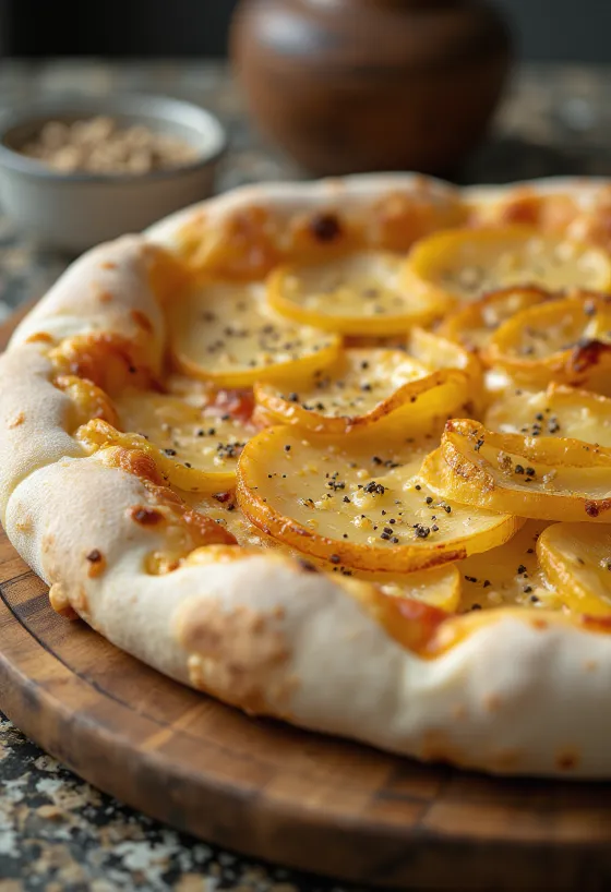 Pizza al Patate com batata e queijo