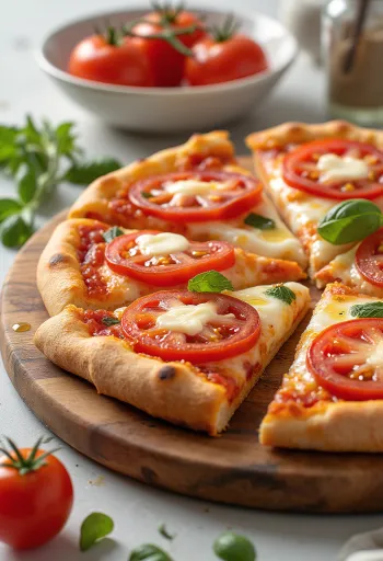 Pizza al Pomodoro Fresco com tomate fresco e mozzarella