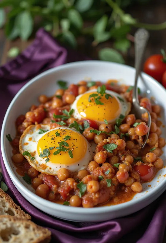 Beringela Gratinada com Grão-de-Bico Vegan servida