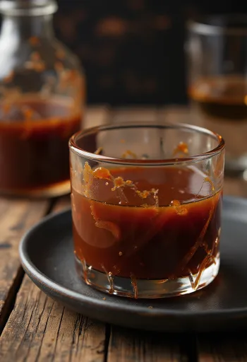 Molho barbecue com whiskey bourbon numa tigela