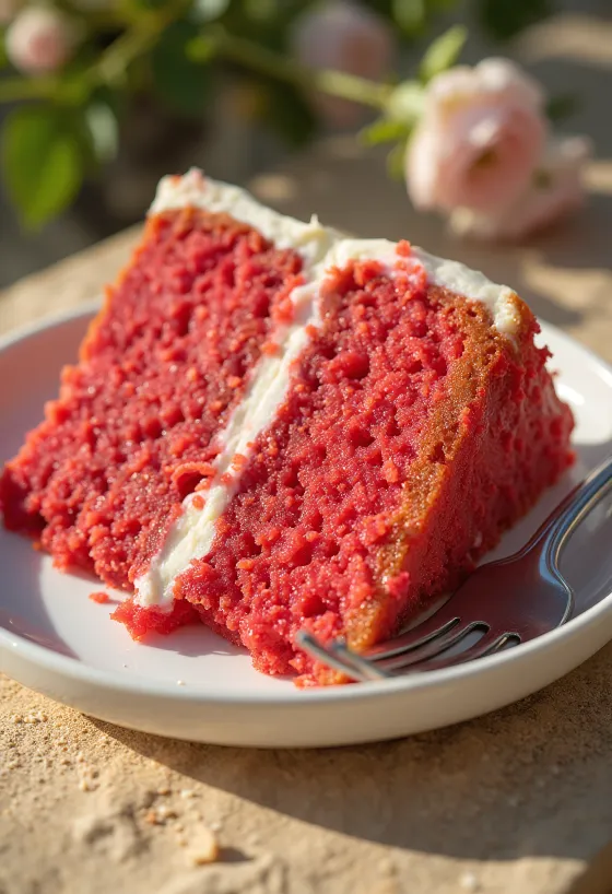 Bolo Red Velvet com camadas cremosas