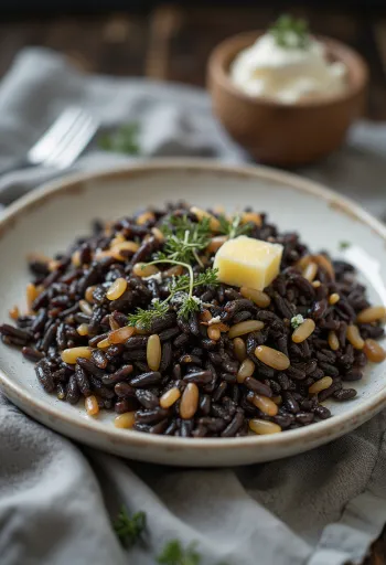 Arroz selvagem servido