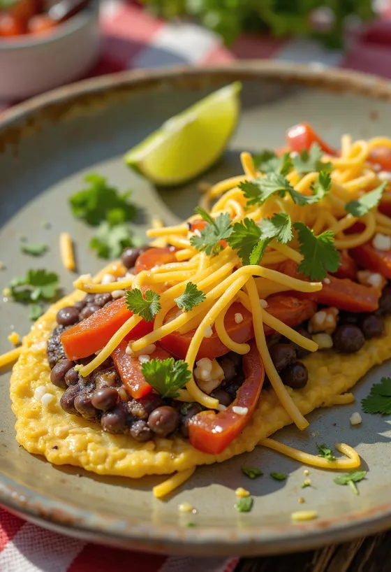 Huarache mexicana autêntica com feijão e queijo