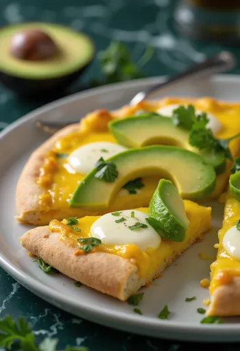 Pizza Peruana com aji amarillo e abacate