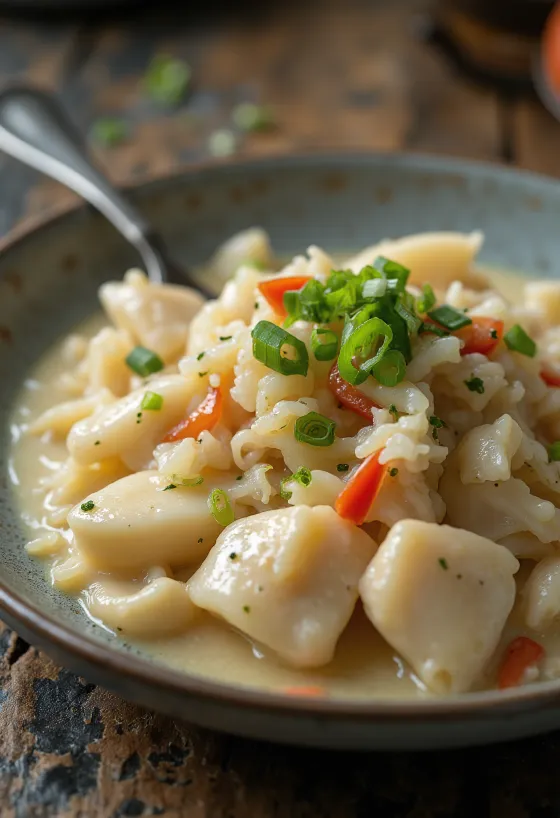 Saltfish em molho de leite de coco, servido com coentros frescos