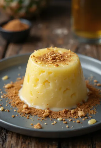 Gelado kulfi de ananás no palito com sementes de sésamo