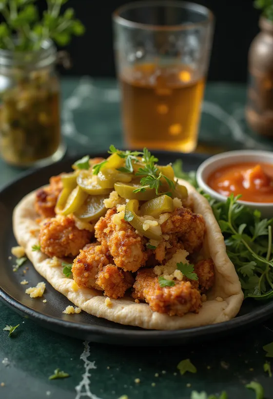 Chicken Shawarma servido em pão pita