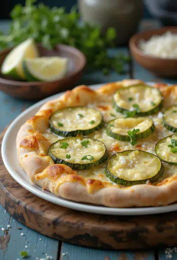 Pizza al Zucchini com curgete e queijos